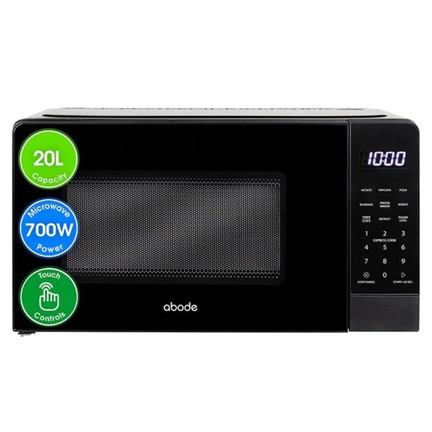 Abode AMT2012B Digital Microwave Oven 20L 700W Touch Control Solo Black