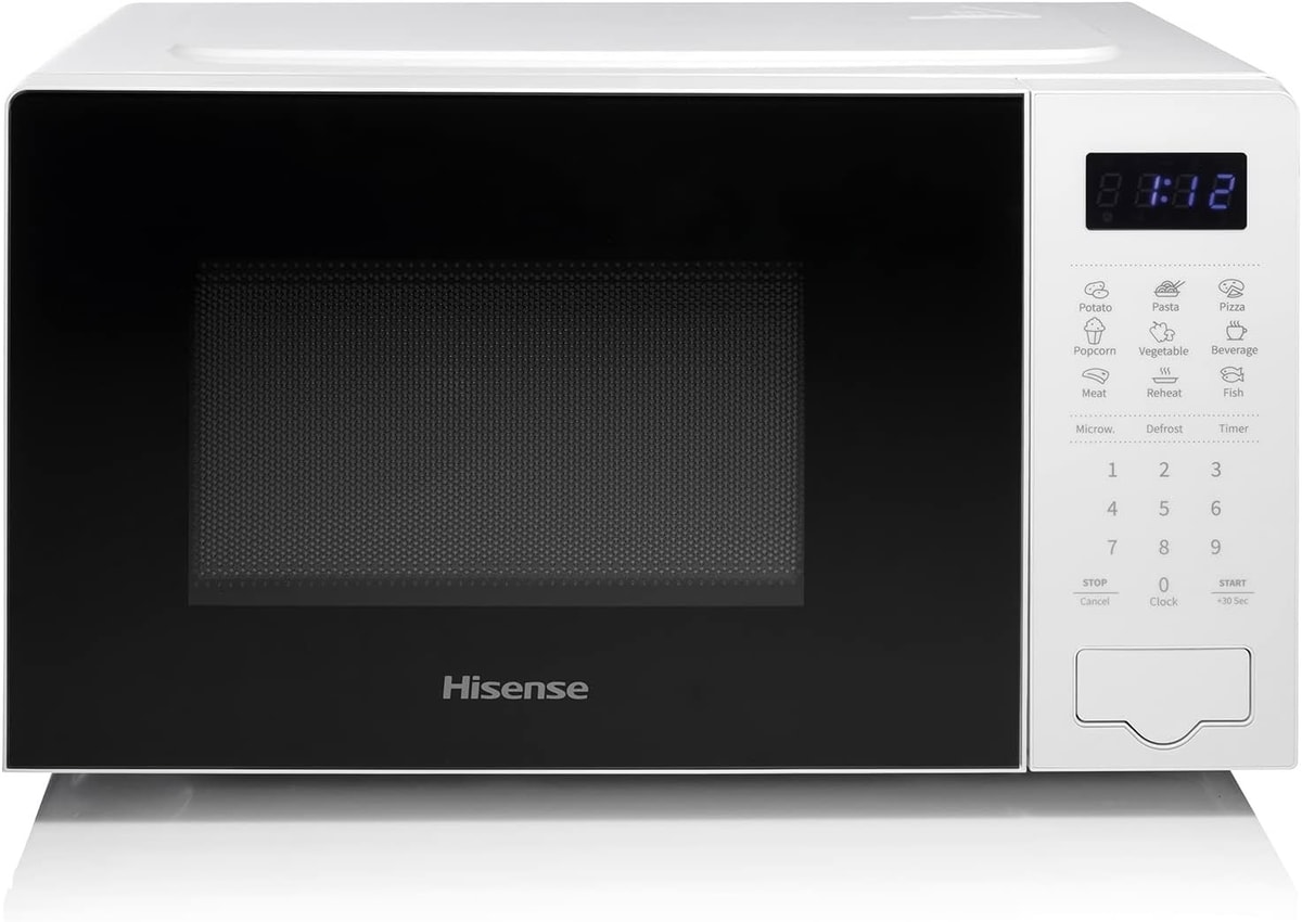 Hisense 700 Watts 20 Litre White Digital Solo Microwave Oven H20MOWS4UK Automat