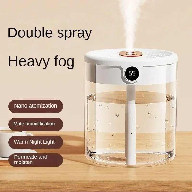 Cool Mist Air Humidifier 2L Quiet for Bedroom Home Office Baby Room Air Purifier