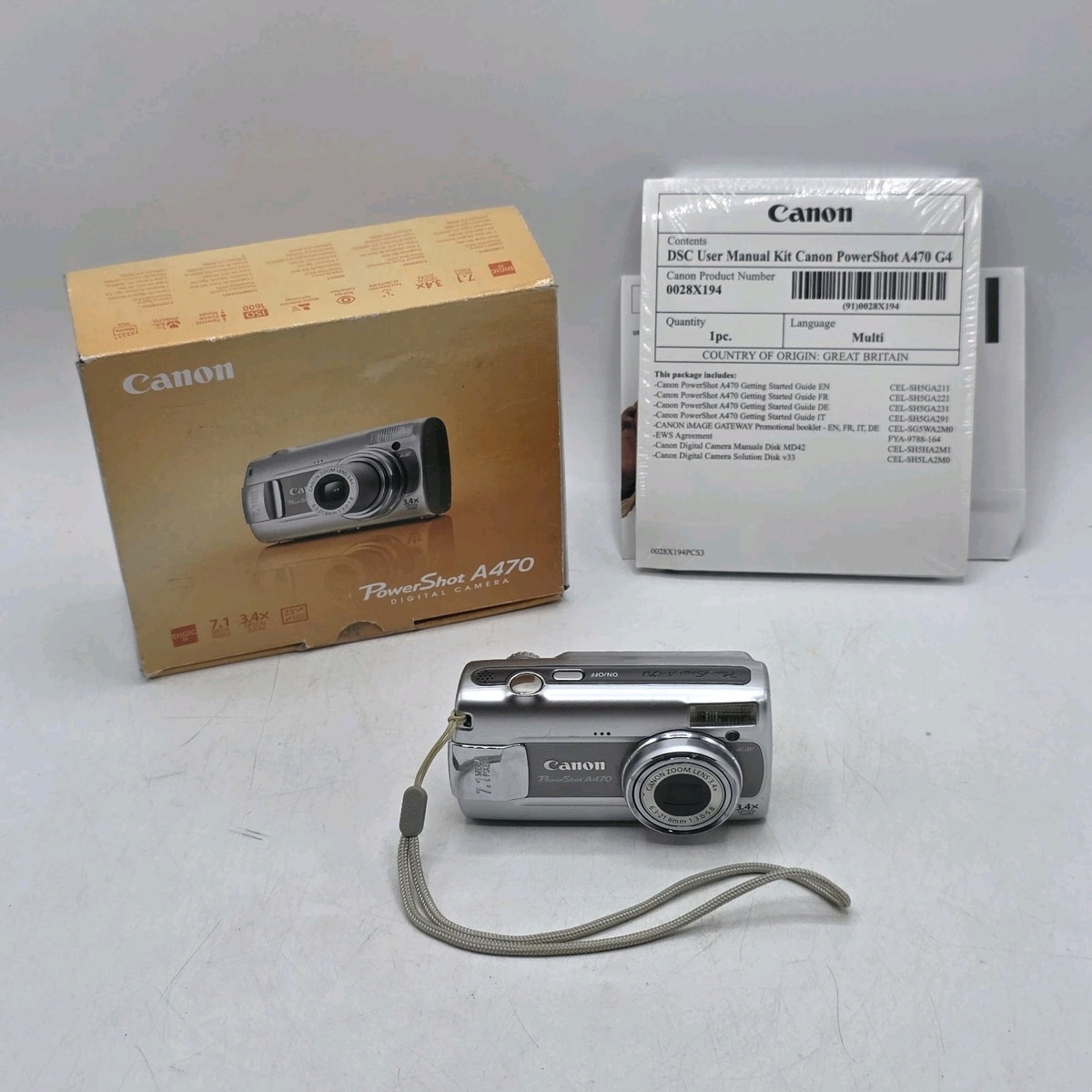 Canon PowerShot A470 7.1MP Digital Camera (Tested Working) Boxed
