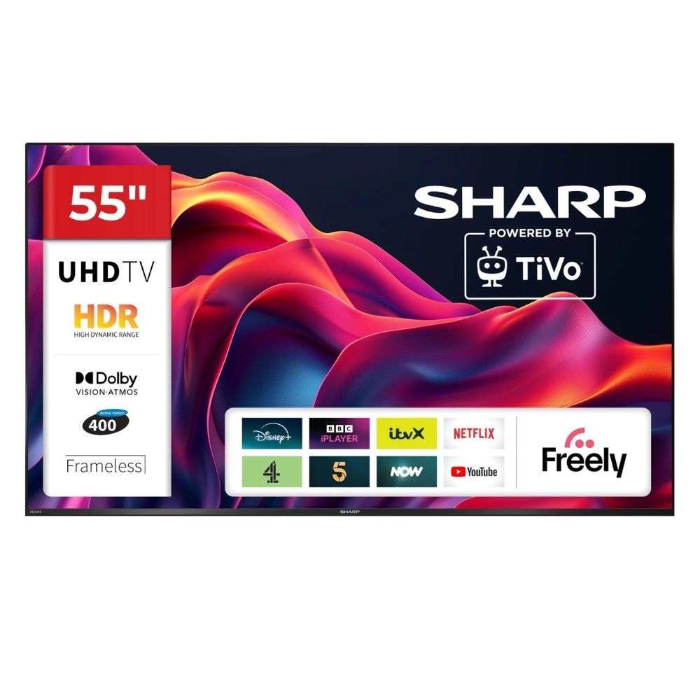 Sharp 55GK4045K 4K Ultra HD HDMI Wi-Fi 55″ Smart Frameless LED TV {No Stand}