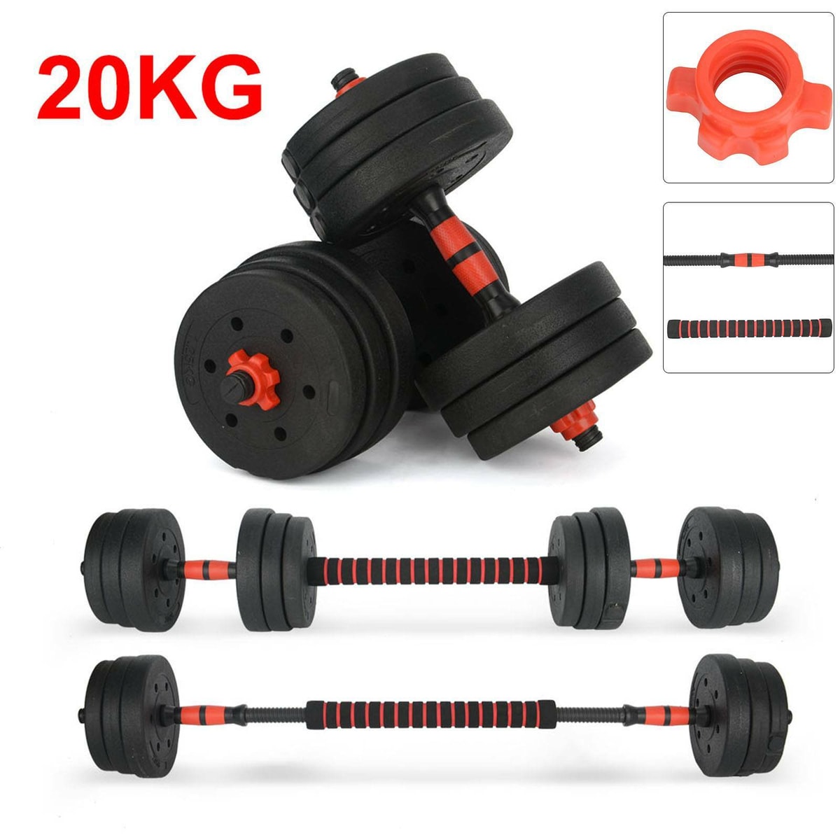 20kg fitness dumbbells Pair of Weights Barbell Dumbbell Body Building Weight Set