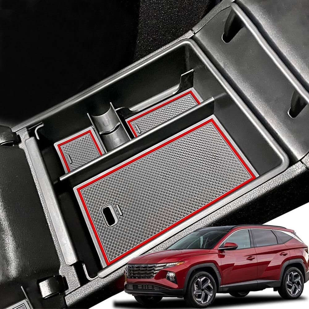1PC Car Accessories Center Armrest Storage Box Organizer For Hyundai Tucson 2022