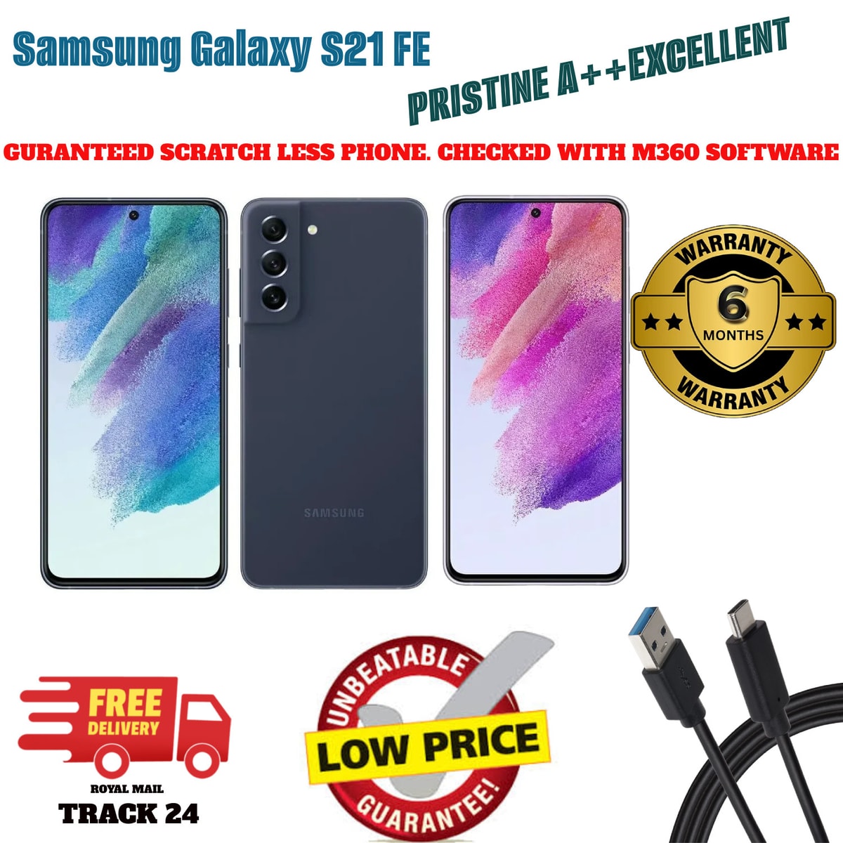 Samsung Galaxy S21 FE 128GB 5G Unlocked Android Smartphone Pristine Mint A++