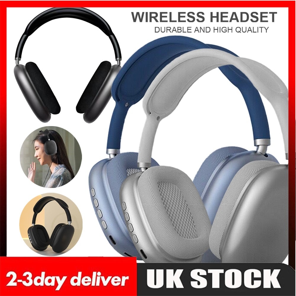 Wireless Headphones Bluetooth 5.0 Noise Cancelling Over-Ear Stereo Earphones UK
