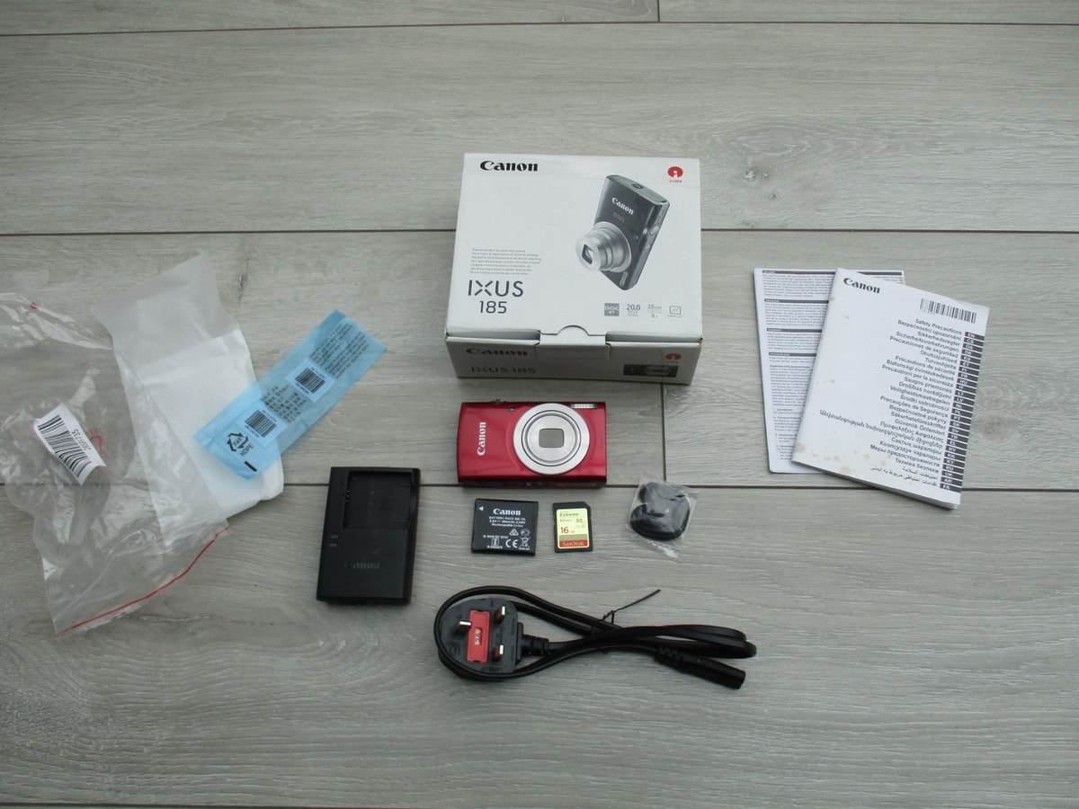 Canon IXUS 185 20.0MP Digital Camera Red (Boxed with Accessories) VGC #1