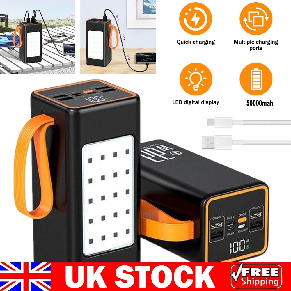 50000mAh Power 66W PD Fast Charging Bank for phone Outdoor Camping Power Supply