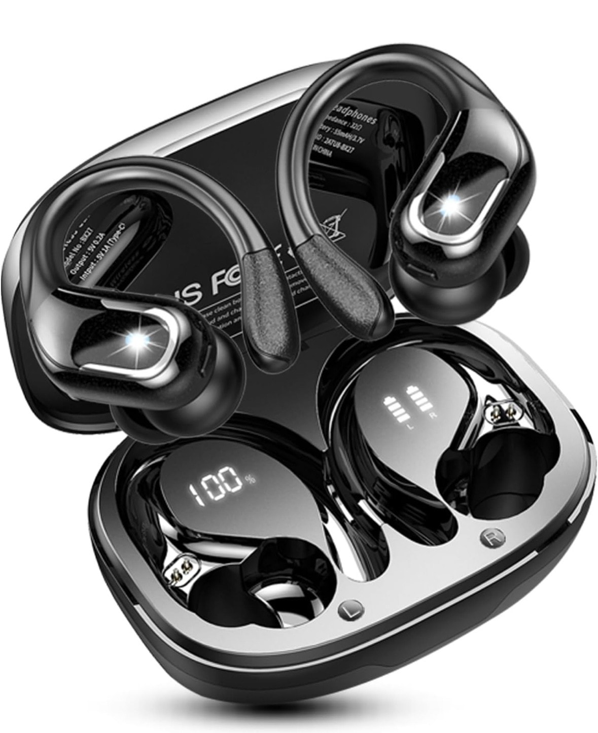 Wireless Earbuds, Bluetooth Headphones Sport, 75H Stereo with 4 ENC Noise Cancel