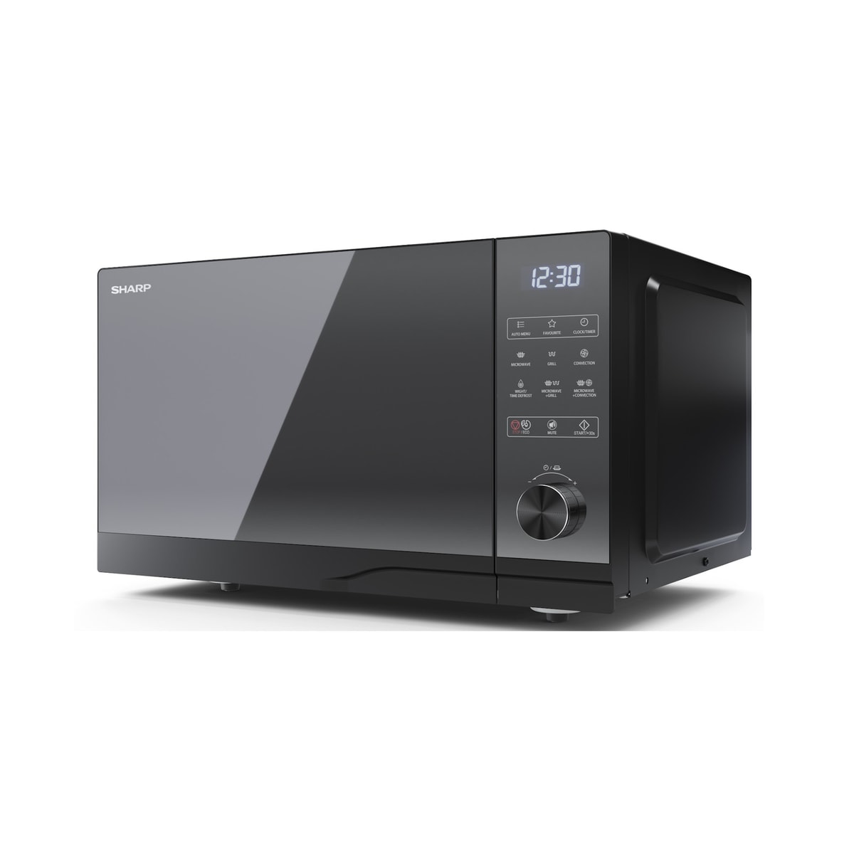 Sharp Black 25 Litre 900W Microwave Oven with Grill and Convection - YC-GC52BU-B