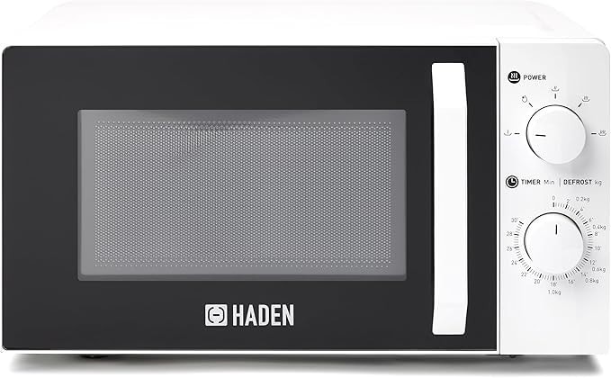 Haden 20L Digital White Microwave Oven - 800W, 5 Levels, Child Lock