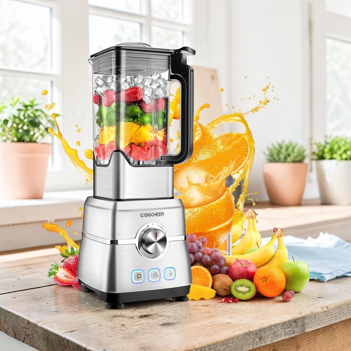 Professional Electric Blender 2L Tritan Jug 2000W Food Processor Smoothie Maker