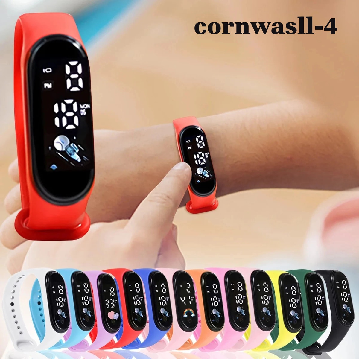 Kids Sports Watch Kawaii Digital Silicone Smart Watch for Boys Girls Outdoor