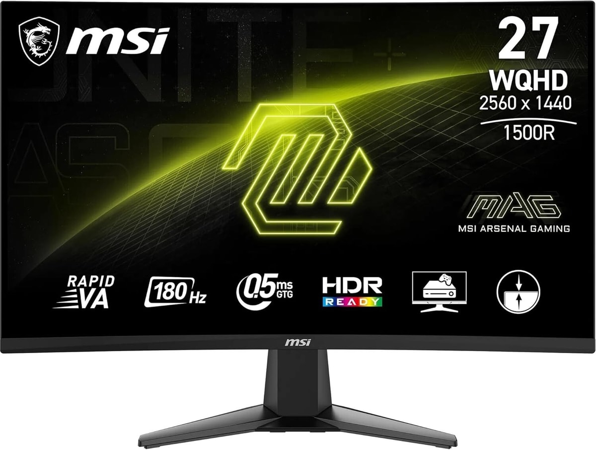 MSI MAG 27CQ6F Monitor 27" Widescreen VA Black Curved 2560x1440 0.5ms 180Hz-2