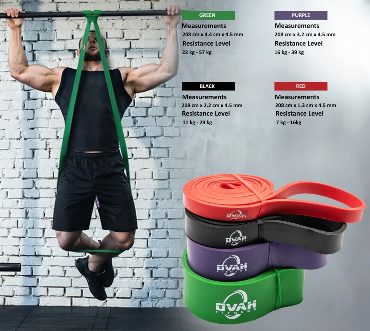 Heavy Duty Pull Up Resistance Bands Set Assisted Exercise Tube Home Gym Fitness