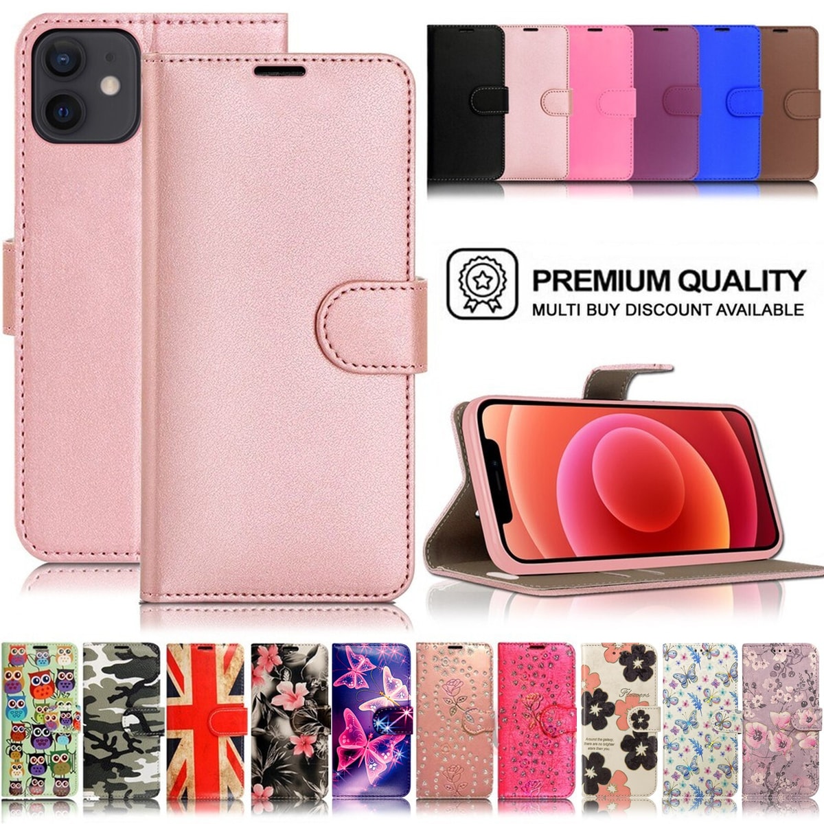 Case For iPhone 16 17 Pro Max 15 14 13 12 11 XR Flip Leather Wallet Phone Cover