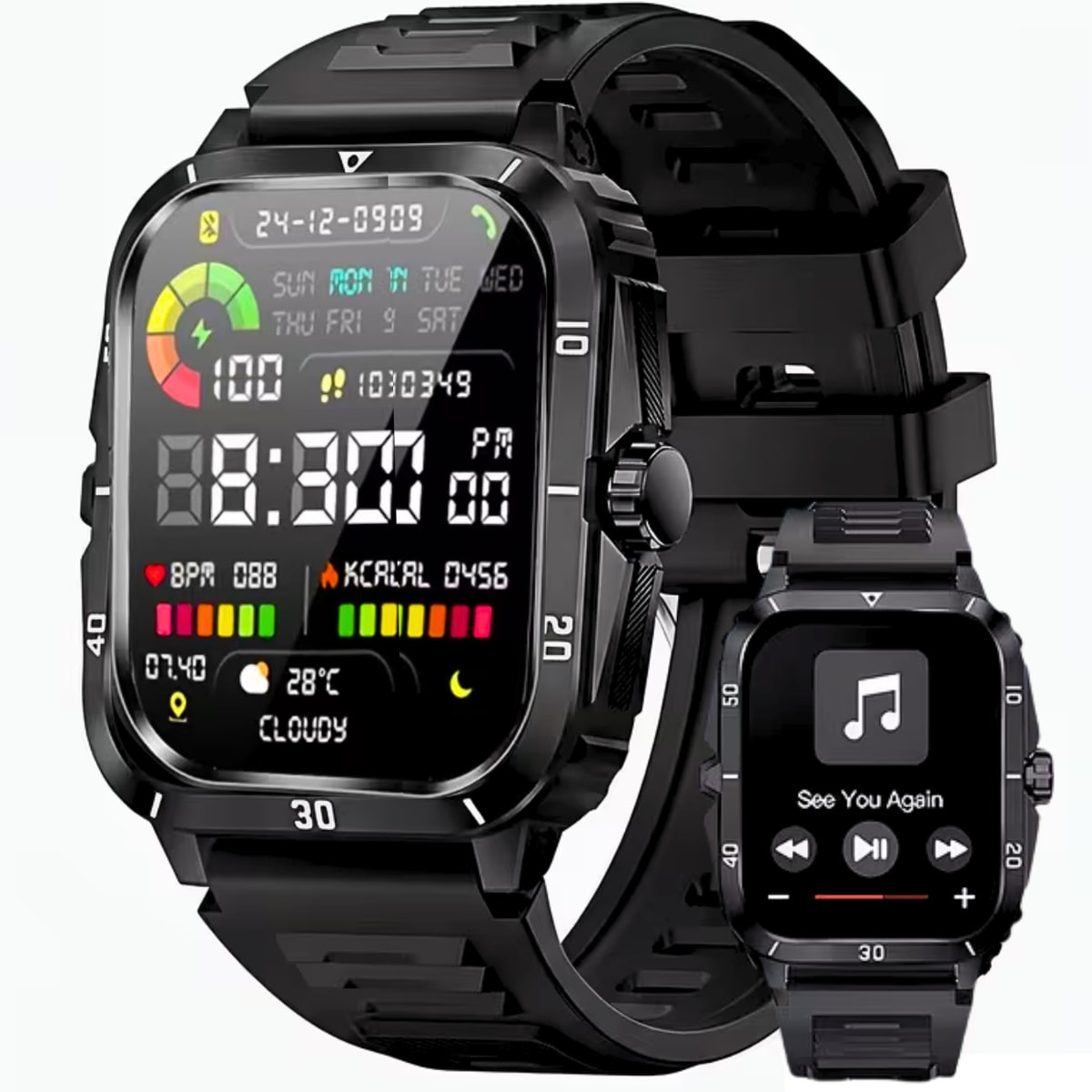 🔥 Military Smart Watch Men Android Rugged Tactical Fitness Tracker n