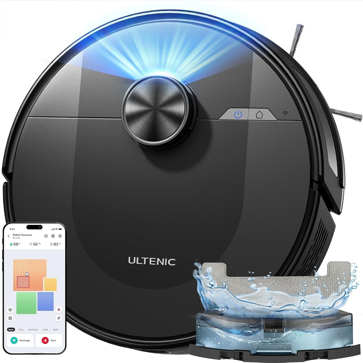 Ultenic D10 Robot Vacuum Cleaner with Mop 5000Pa Precision Lidar Navigation