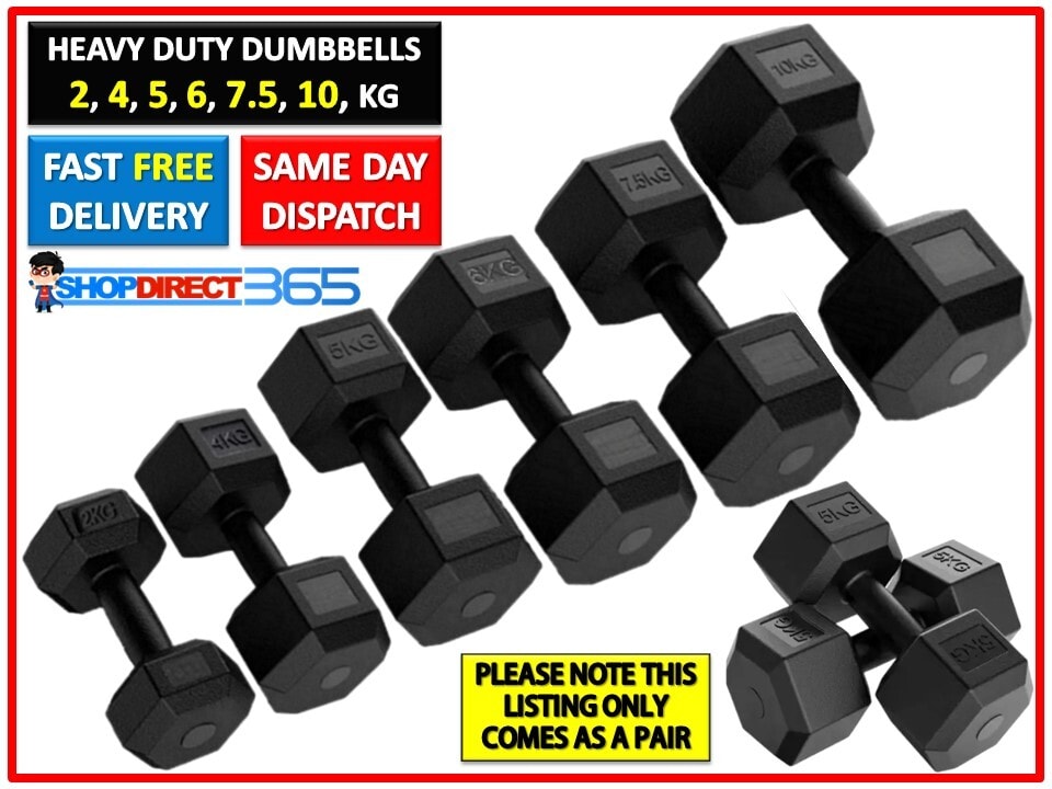 2x4kg/2x5kg/2x6kg/2x7.5kg/2x10kg Dumbbells Hex Dumbbell Hand Weights Set 36-12