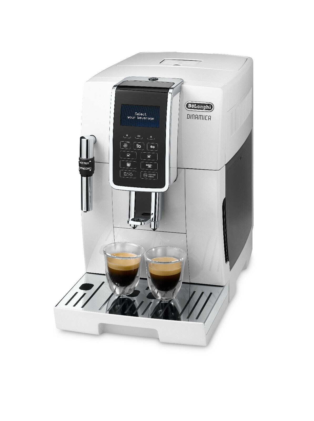 De'Longhi Bean to Cup Coffee Machine Dinamica ECAM350.35.W in White- Refurbished