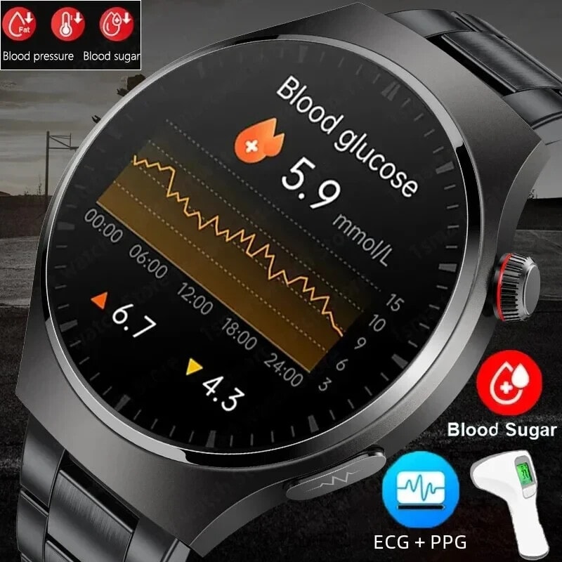 UK 2026 New Medical Grade Smart Watch Blood Pressure Oxygen Heart Rate Bluetooth