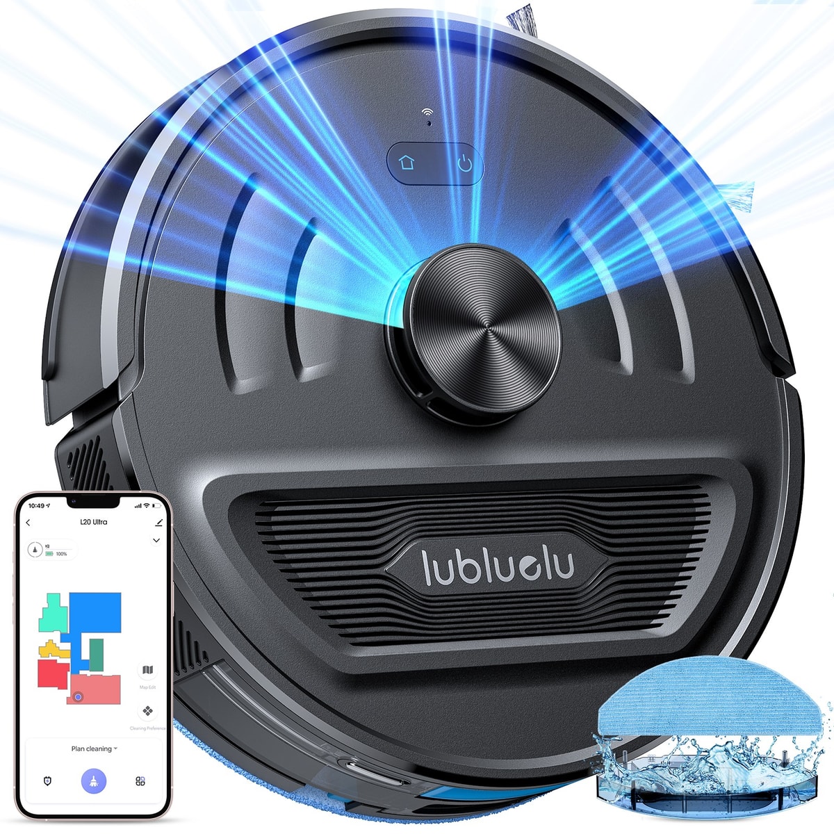 Lubluelu L20 Ultra Laser Navigation Robot Vacuum Cleaner with Mop App Control