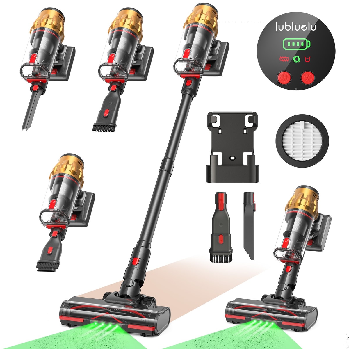 Lubluelu G11 Upright Handheld Cordless Stick Vacuum Cleaner 45KPA Hoover