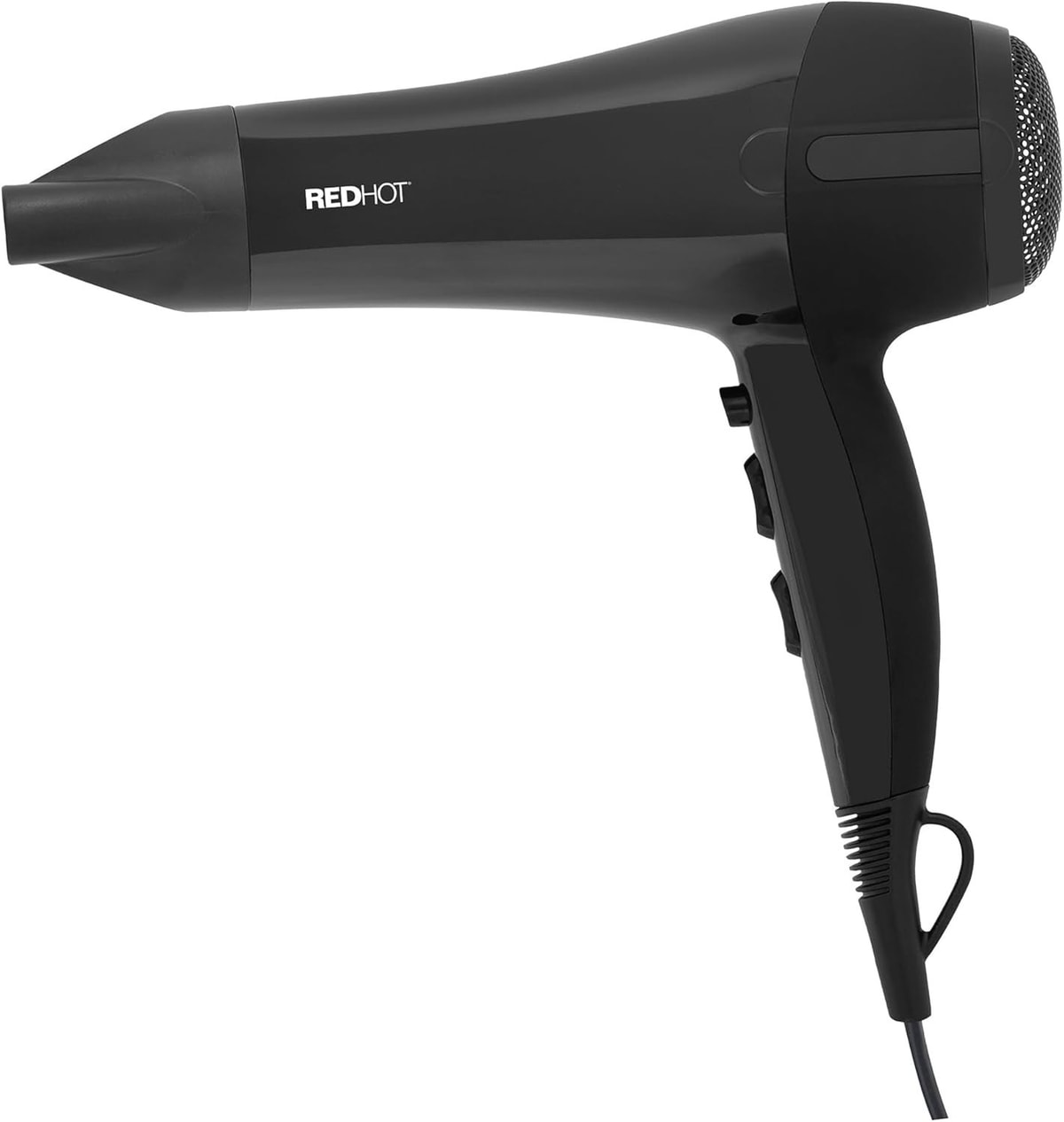 Red Hot 2200W Professional Hair Dryer 3 Heat 2 Speed Cool Shot Nozzle Black