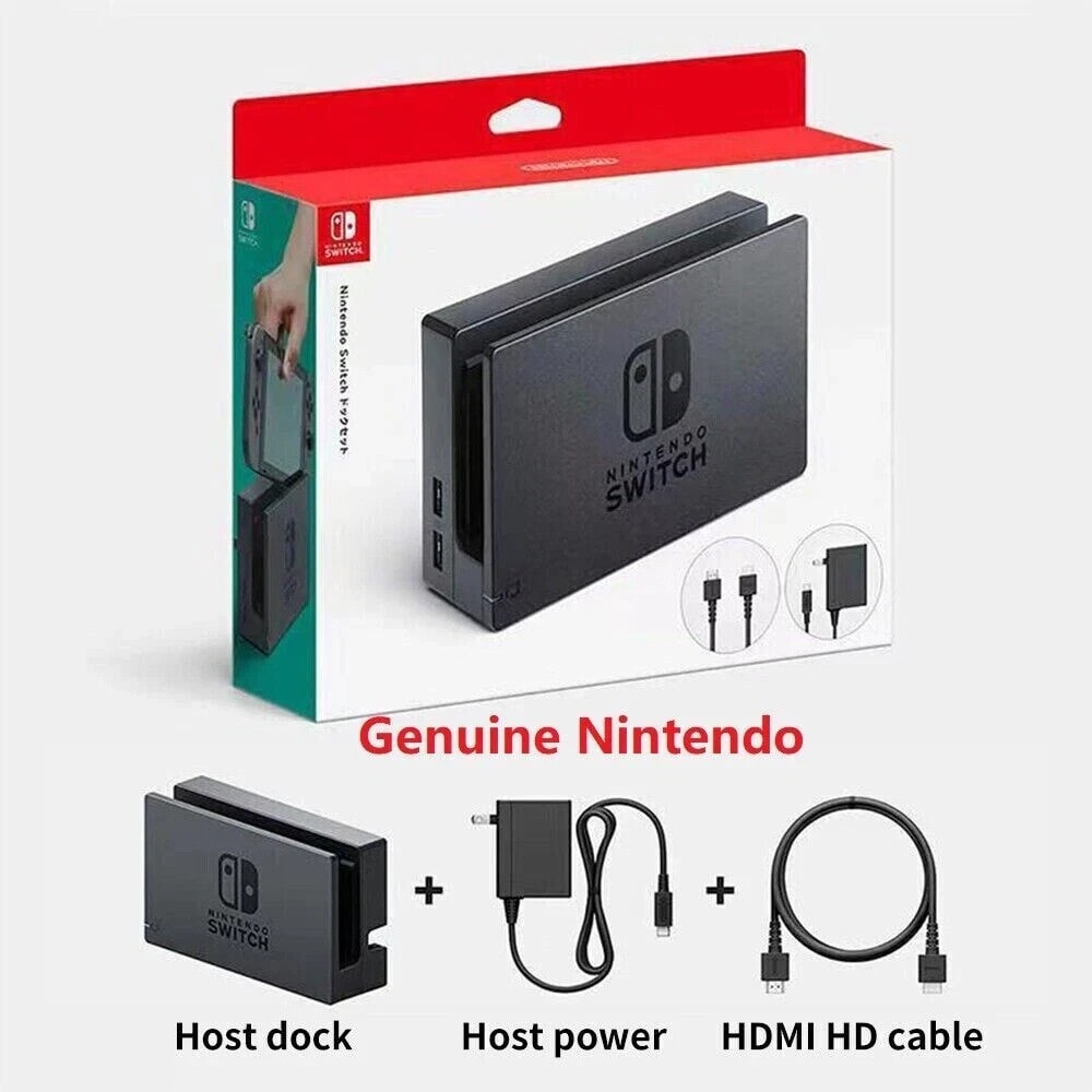 Genuine Nintendo Switch Power Adapter, HDMI Cable, TV Dock Station Variation Set