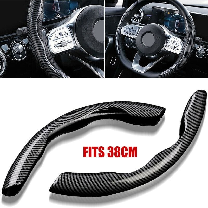 2PCS Carbon Fiber Non-slip Car Steering Wheel Booster Cover Trim Car Accessories