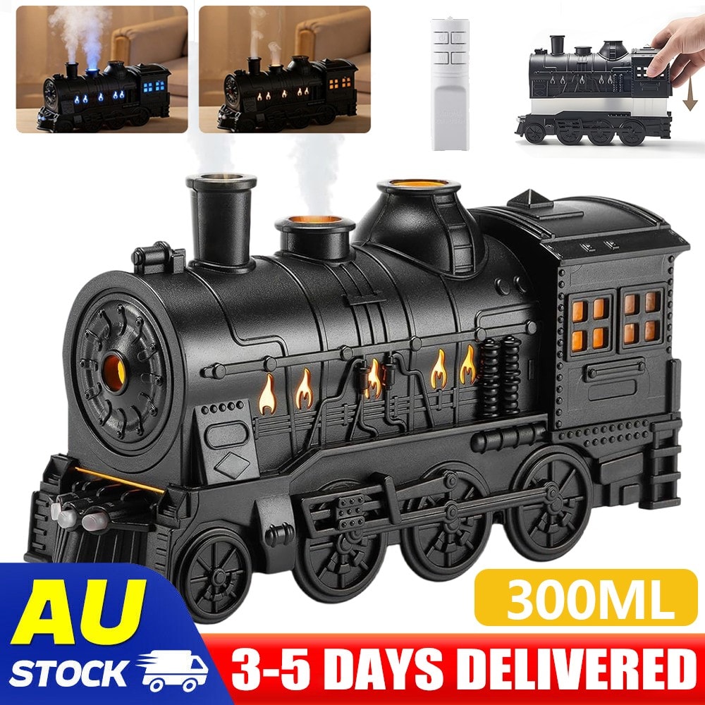 Steam Train Essential Oil Diffuser 300ml Home Aromatherapy Air Humidifier Quiet
