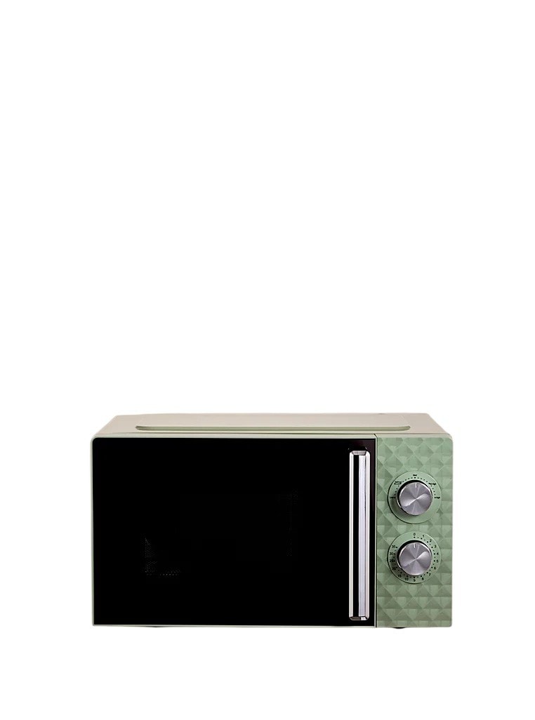 George Home GHMOD071G5W 17L 700w Manual Microwave Oven Diamond Texture Green