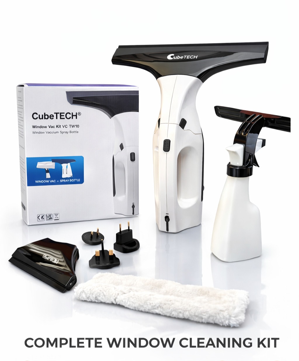 CubeTECH CTWV2 Cordless Window Vacuum Cleaner, Handheld Vacuum Rechargeable