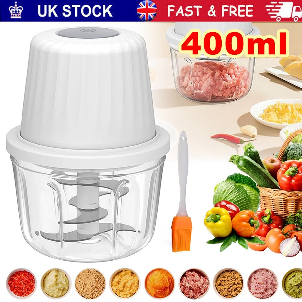 400ML Mini Food Chopper Blender Processor for Nut Vegetable Fruit Food UK Stocks