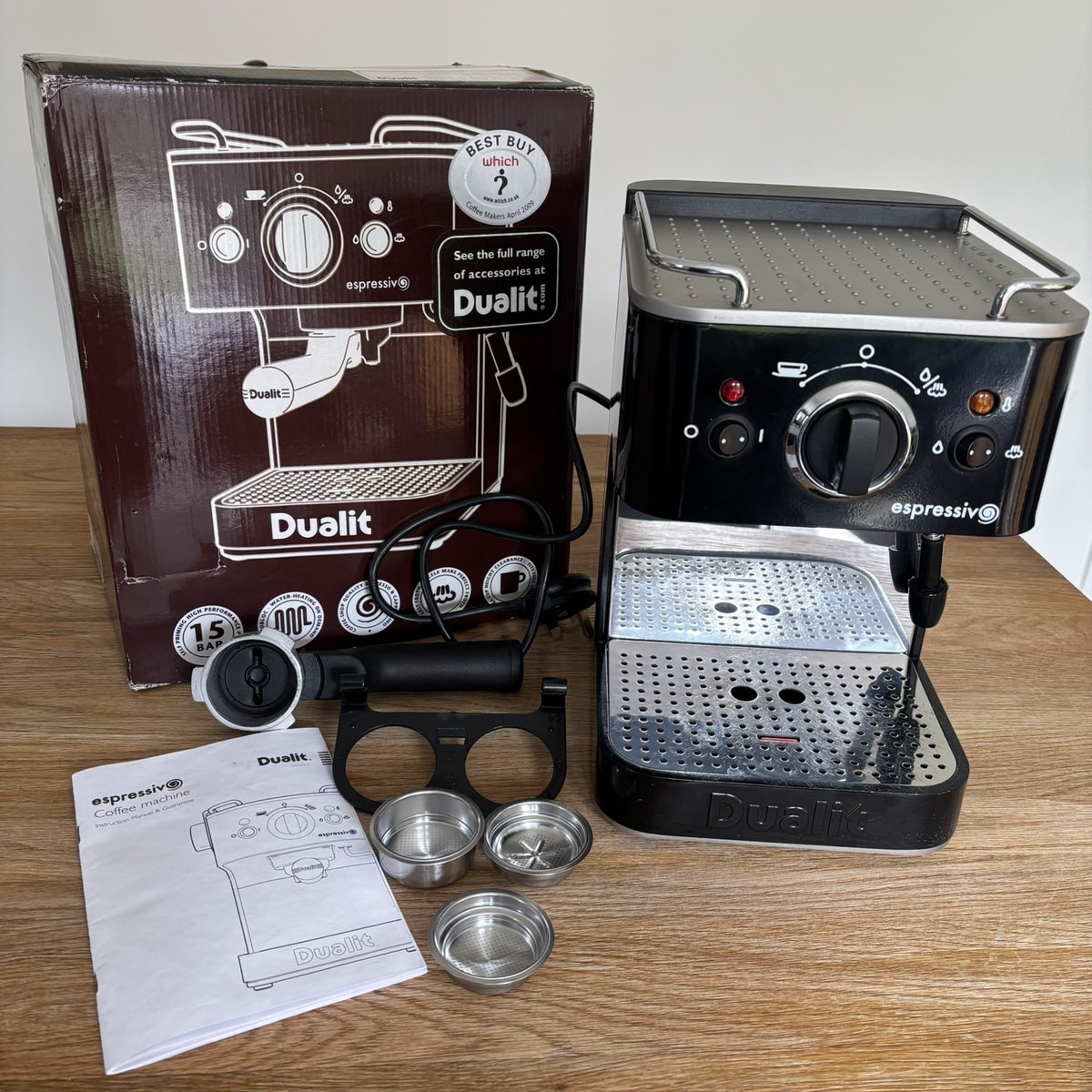 Dualit DCM1 Espressivo Coffee Machine Black Silver