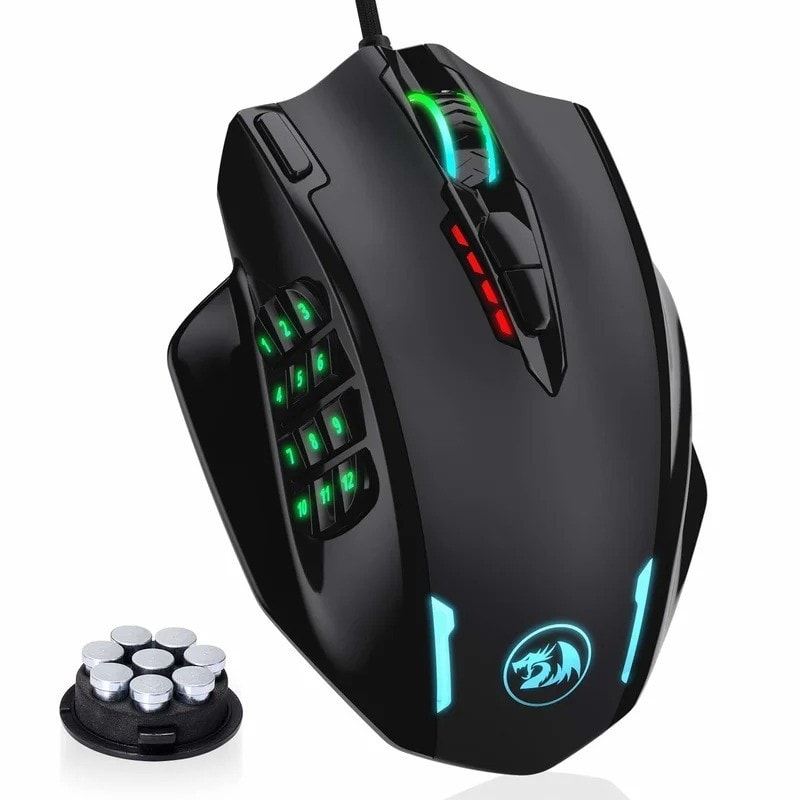 Redragon M908 RGB Wired Gaming Mouse USB 12400 DPI 18 Buttons Backlight LED UK