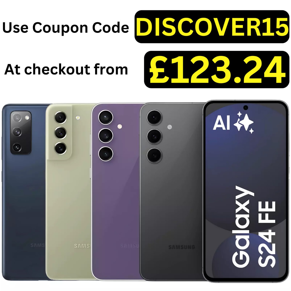 Samsung Galaxy S24 FE/S23 FE/S21 FE/S20 FE 128GB Unlocked Android Smartphone A++