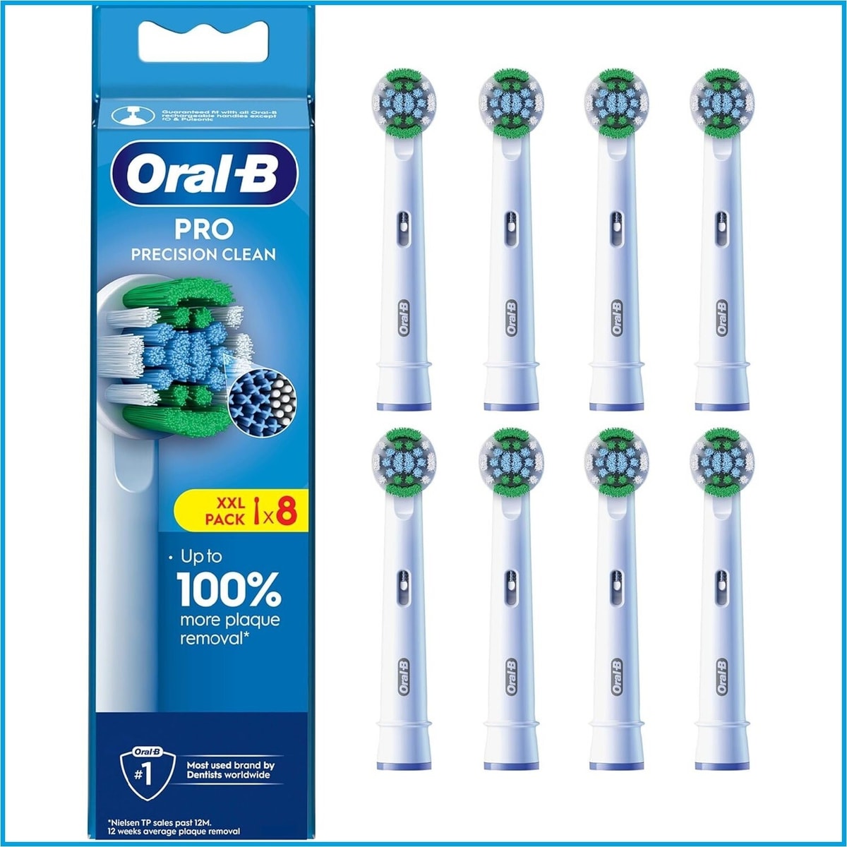 Oral-B PRO Precision Clean Replacement Electric White Toothbrush Heads Pack of 8