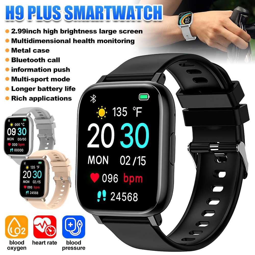For iPhone Samsung Smart Watch Men/Women, Waterproof Bluetooth Smartwatch