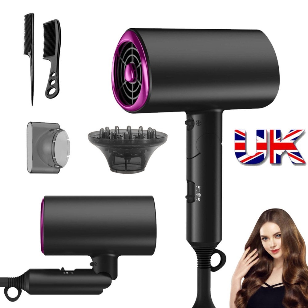 Professional Hair Dryer with Diffuser Household Fast Dry Electric Hairdryer UK