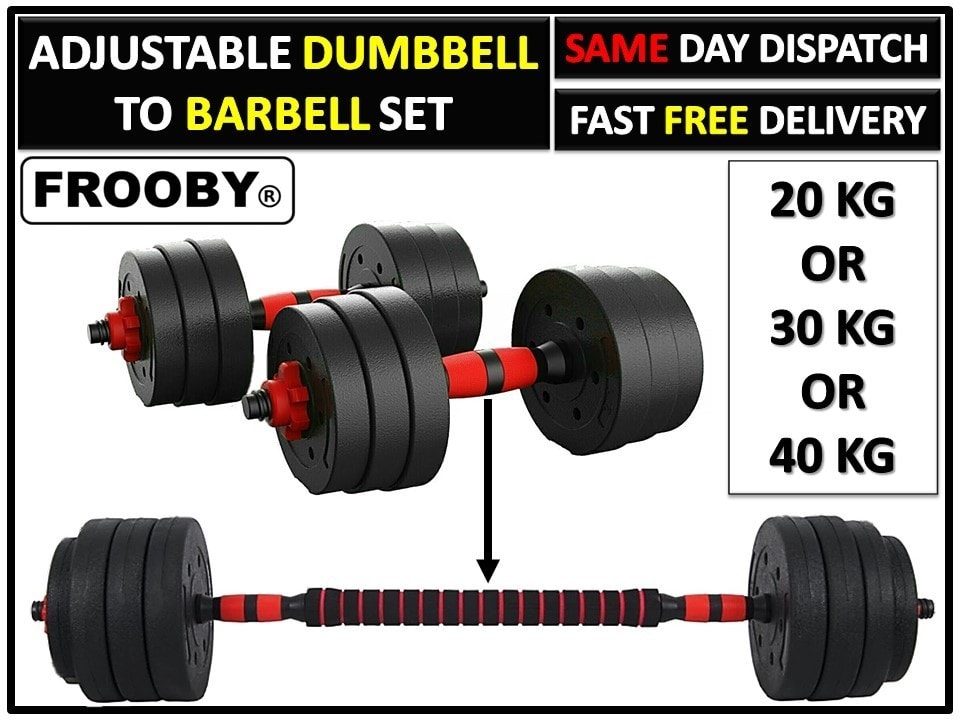 20/30/40kg Dumbbell Barbell Set Pair Hand Weights Kettlebell Gym Fitness Workout