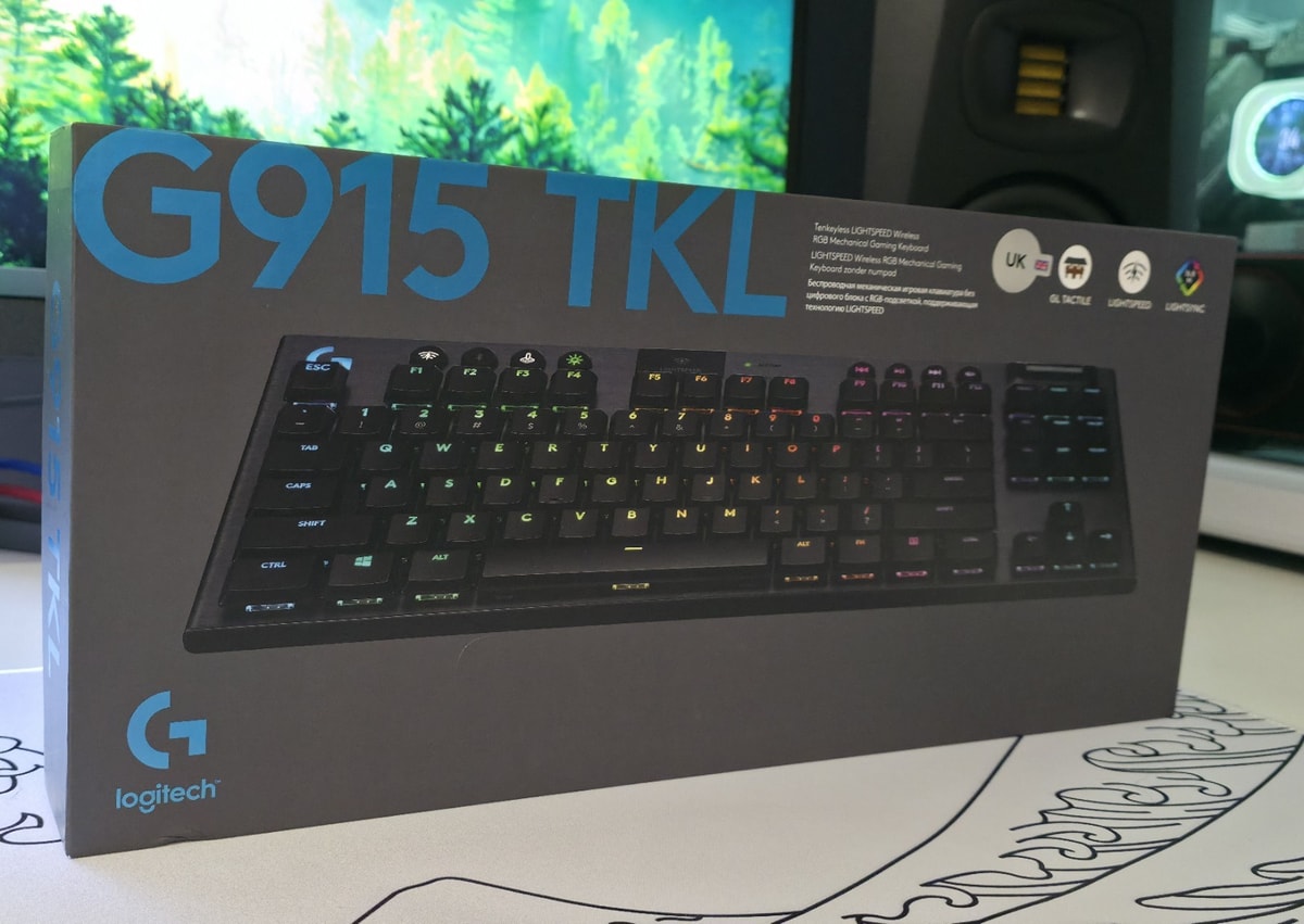 Logitech G915 TKL Wireless Gaming Tactile Keyboard, UK English (Qwerty) - Carbon