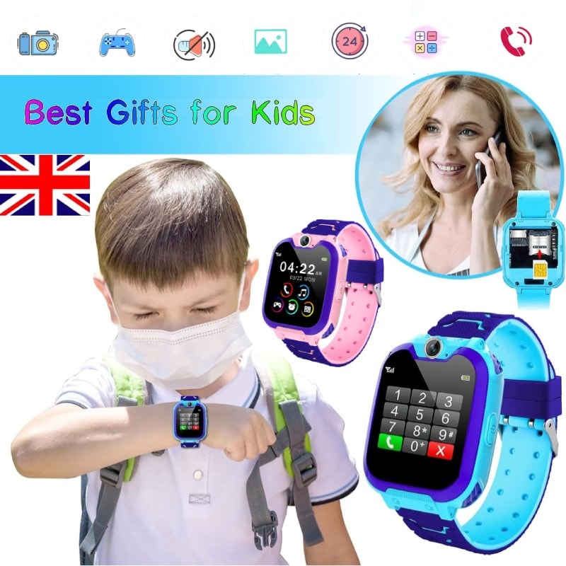 Smart Watch Smart Watch for Kids with Call SOS Games Music Video Camera Pink