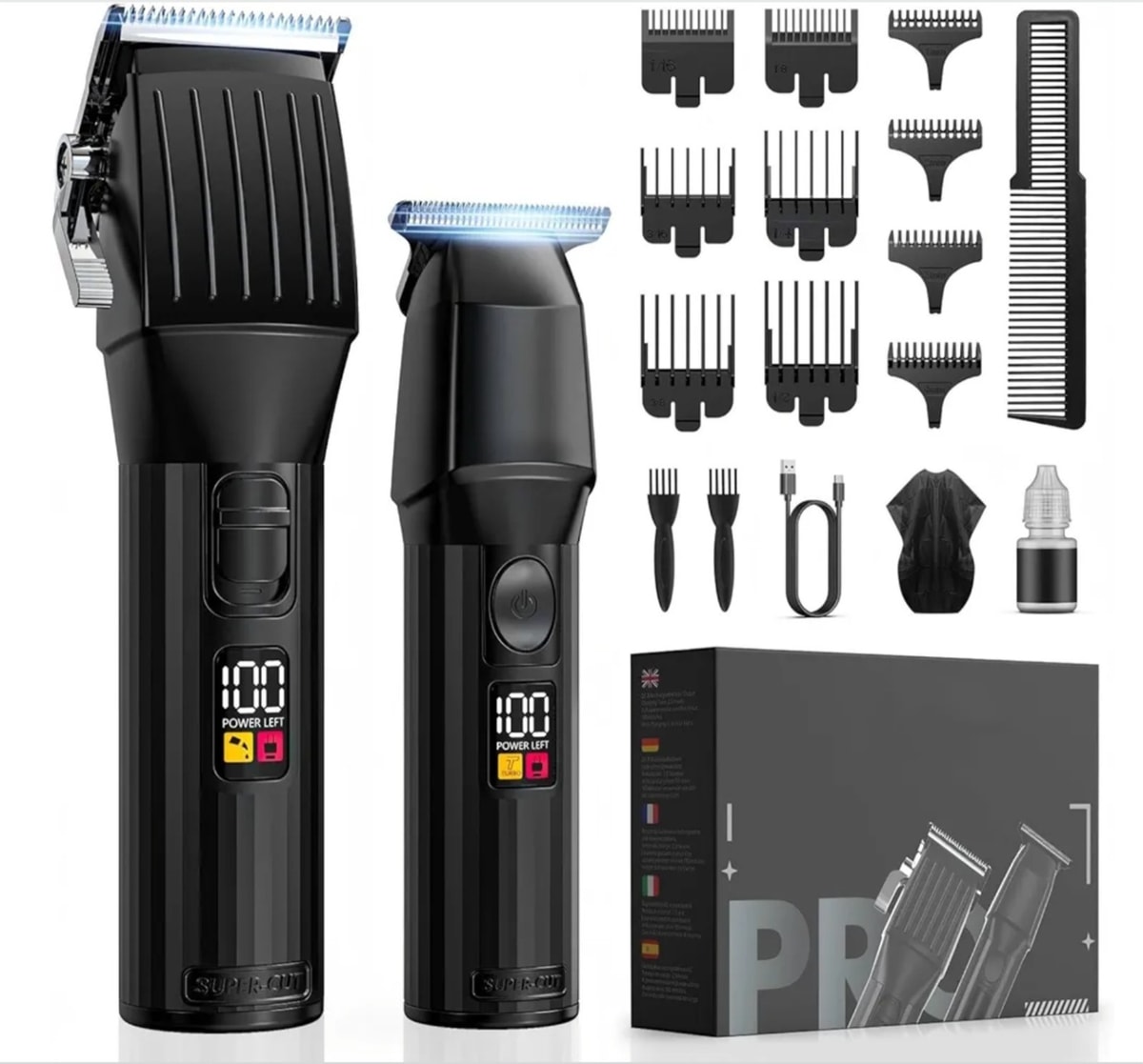 Hair Trimmer Beard Cutting Machine Cordless Fade T Blade Body Shaver Electric