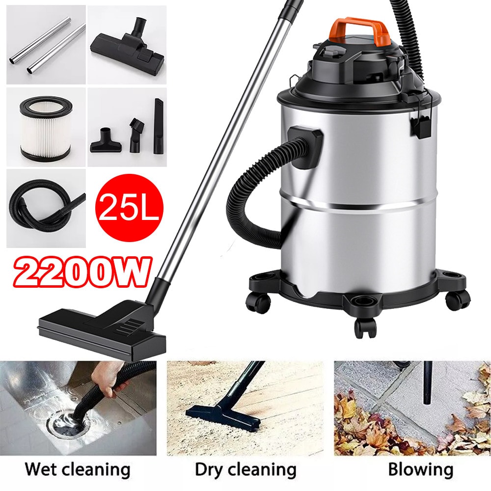 2200W Vacuum Cleaner Wet and Dry Bagless 25L Cylinder Powerful Compact Cleaning