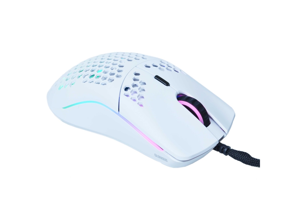 Model O Glorious Gaming Mouse Wired White 67g RGB 6 Button Programmable