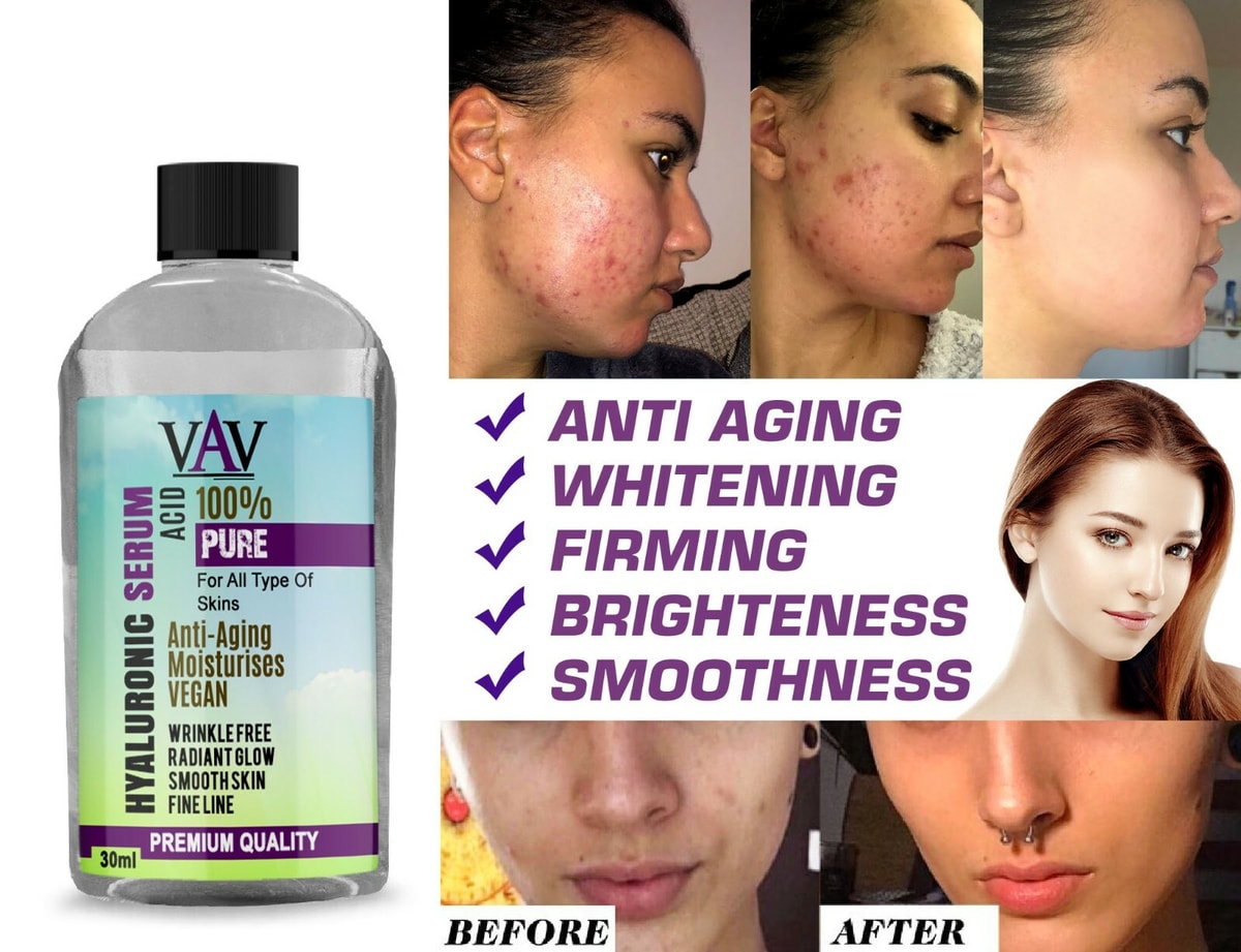 ORGANIC 100% HYALURONIC ACID Face SERUM Moisturising Hydrating Aging Wrinkles