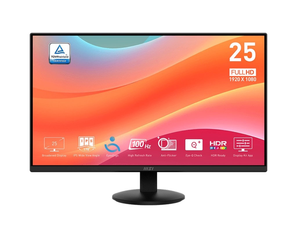MSI PRO MP252L 24.5" IPS LED Black Monitor 1920x1080 1ms HDMI DisplayPort