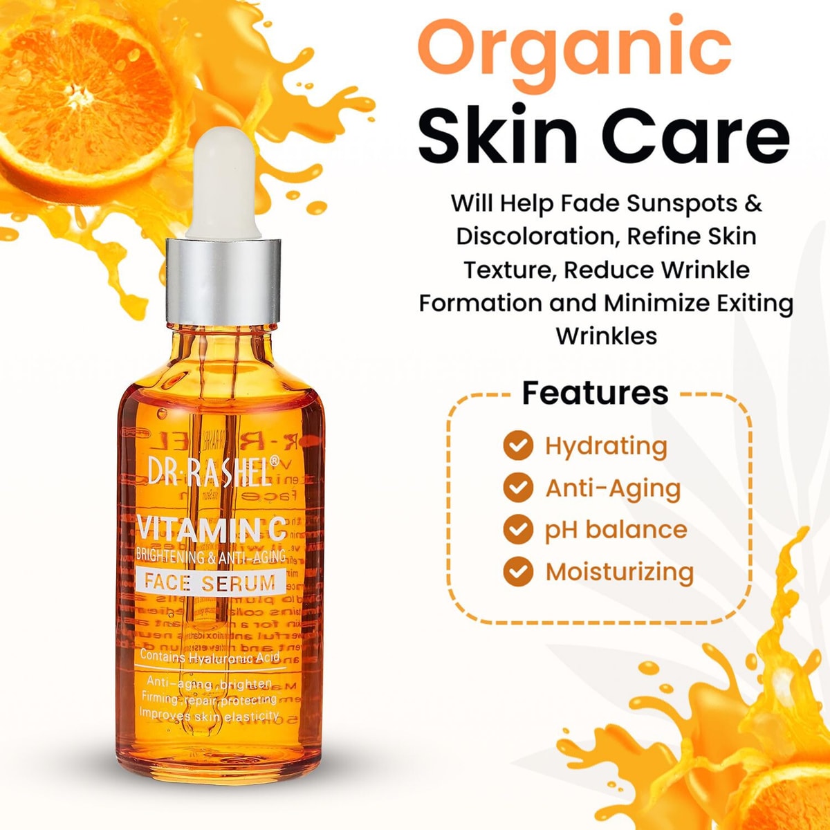 Face Serum Vitamin C Pure Strong Hyaluronic Firming Anti Wrinkle Anti Aging