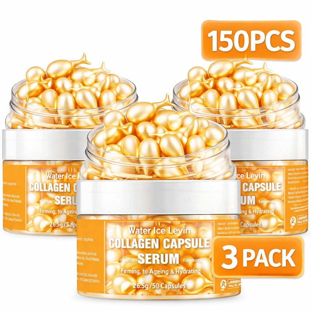 3 Pack Collagen Face Serum Capsules 150pcs Anti Wrinkle Hyaluronic Acid Serum UK