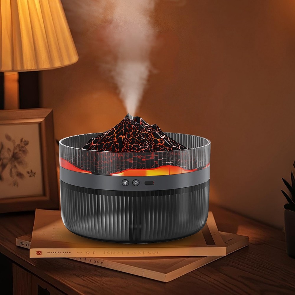 2L Fireplace Flame LED Essential Oil Diffuser Aroma Aromatherapy Air Humidifier